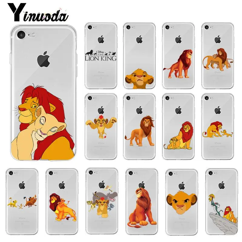 Yinuoda лев Король Simba мультфильм модный силиконовый чехол для телефона iPhone 8 7 6 6S Plus X
