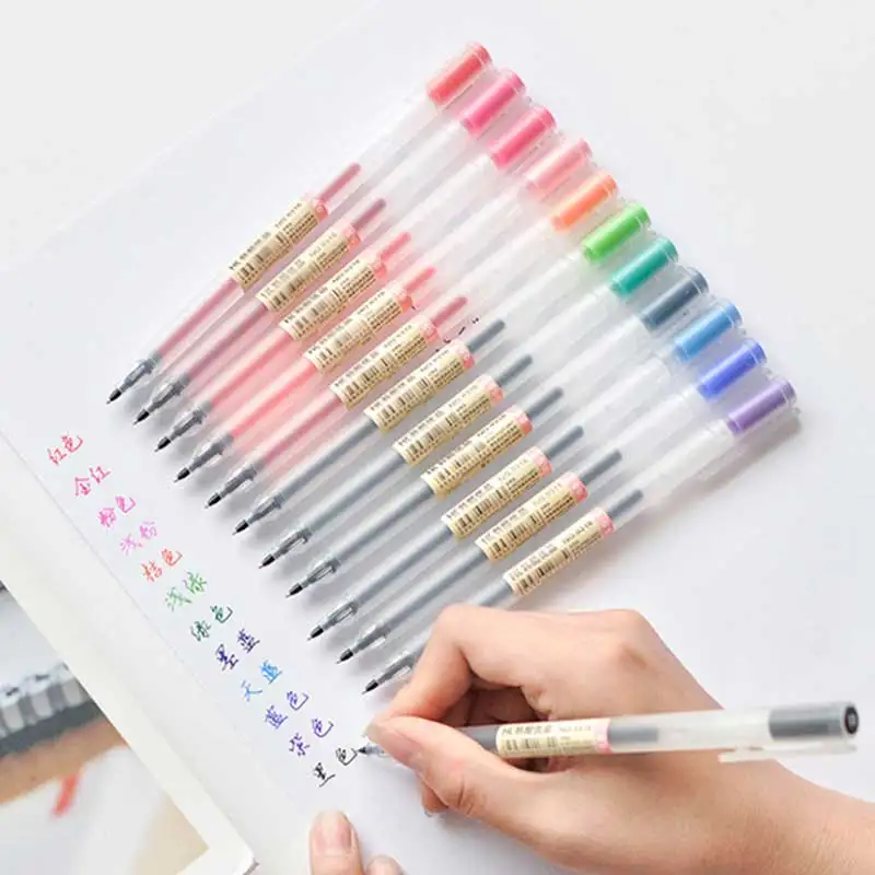 12 Colors/set Kawaii 0.5mm Multi Colour Ink Pens for School student Drawing Painting Colored Writing Cute Japanese Stationery