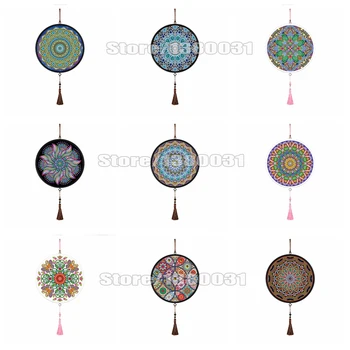 

DIY Shaped Diamond Painting Pendant with Tassel Mandala Diamond Embroidery Cross Stitch Local Diamond Home Decoration LP052