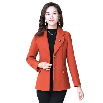 

2020 Spring and Autumn New Women's Woolen Coat Short Woolen Jacket Women Clothing Middle-aged Shirt Suit Women Jacket