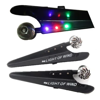 

2 Pcs Car Light Wind Powered Car Front Windscreen Wiper 3-Color LED Light Lamps Daytime Driving Light Universal Wind Energy