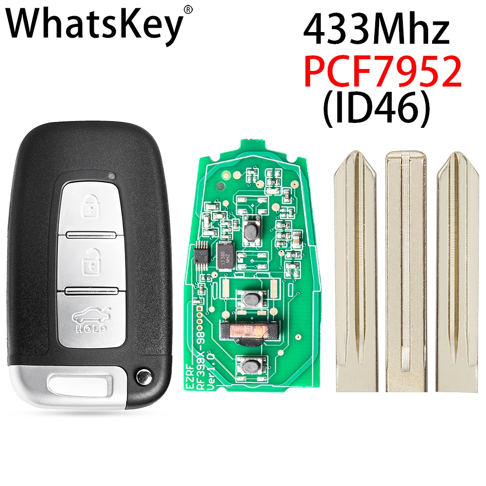 Умный дистанционный ключ WhatsKey 433 МГц чип PCF7952 ID46 для Hyundai I30 I45 Ix35 Tucson Elantra Veloster Equus