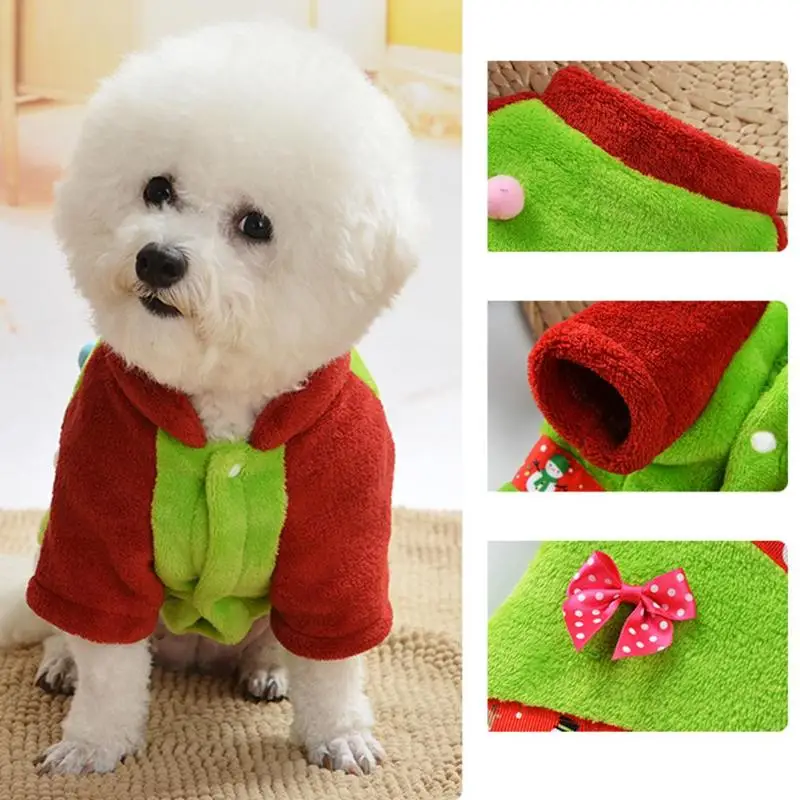 Dog Clothes Winter Warm Pet Dog Jacket Coat Sweater 2-leg Xmas Thicken Clothes Christmas Dogs Puppy Coat