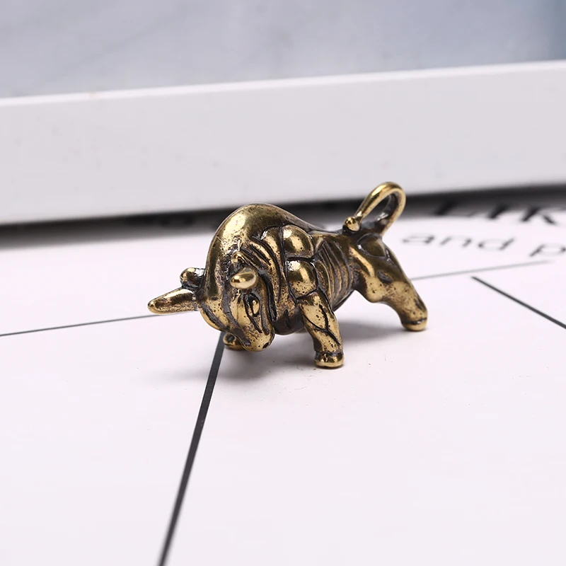 Ручной работы Твердый латунный бык EDC брелок подвеска на замке аксессуары