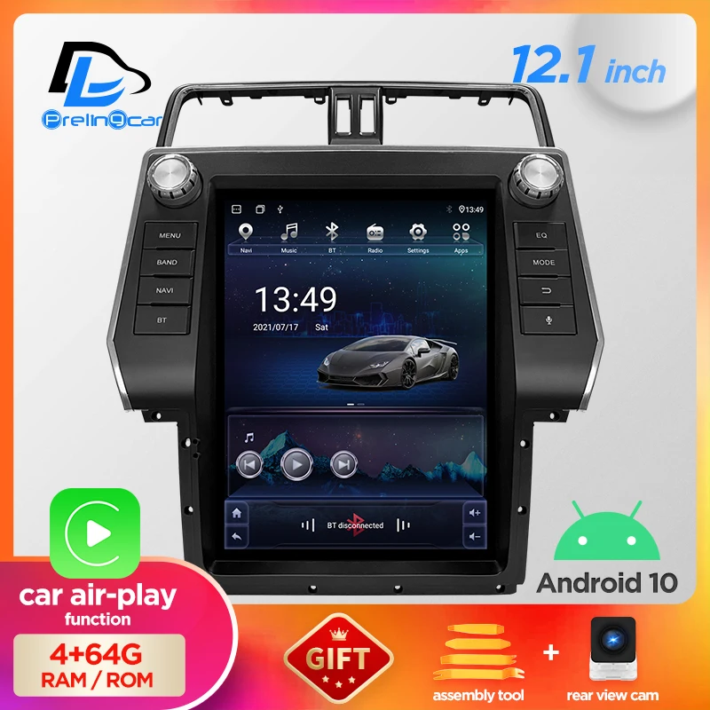 12 1 дюймовый автомобильный Android 10 радио плеер для Toyota Land Cruiser Prado 2018 мультимедийный