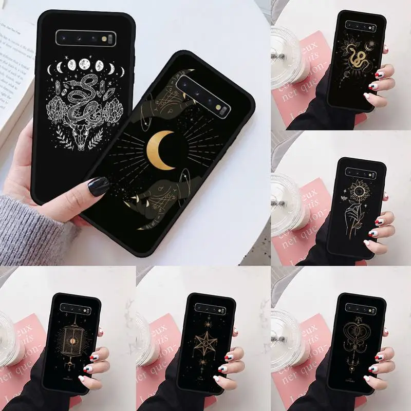 

Art Sun Flowers Snake Moon Phone Case For Samsung Galaxy S8 S9 S10 Plus Lite S10E Note 3 4 5 6 7 8 9 10 Pro cover