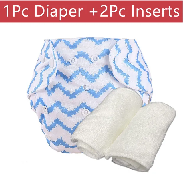 Pañal de tela lavable para bebé, insertos de 3 capas, ajustable, a prueba de agua, 1 ud., 2 uds.