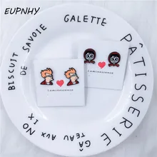 EUPNHY 1 пара мультфильм Футурама Коко Пирс серьги гвоздики эмалевая Серьга для женщин подростка Девушки Ювелирные изделия Подарки