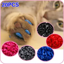 Nova MODA colorido Tampas de Unha de Gato Garra gato Patas Macio macio 20 Pçs/lote com Cola Adesiva livre Tamanho XS S M LGift para animais de estimação