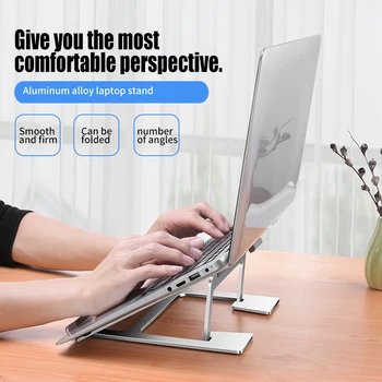 

foldable laptop stand laptop stand aluminium Space-Saving Anti Slip Adjustable Angle heights desk for macbook laptopstandaard