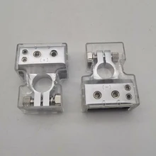 

2 Pcs Car Positive/ Negative Battery Terminal Clamp Connector Tool Silver Metal