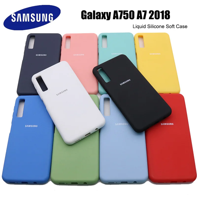 Чехол для A750 Samsung Galaxy A7 2018 мягкий защитный чехол из жидкого силикона задней крышки