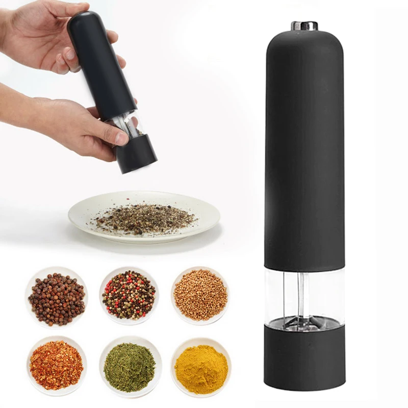 Automatic Electric Mill Pepper And Salt Grinder Led Light Peper Spice Grain Mills Porcelain Grinding Core Kitchen Tools | Дом и сад
