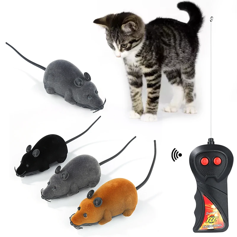 Plush Mouse Mechanical Motion Rat Wireless Remote Electronic Rat Kitten Novelty Funny Pet Supplies Pets Gift Cat Toys Cat Puppyt