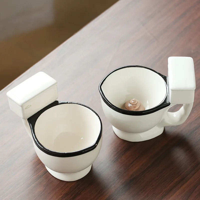 Tazza divertente novità toilette tazza in ceramica con manico personalità  300ml caffè tè latte gelato tazza divertente per i regali - AliExpress