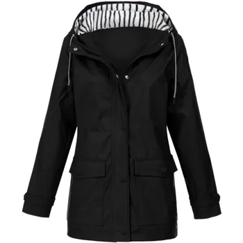 

Factory direct sales Women Solid Rain Jacket Outdoor Plus Waterproof Hooded Raincoat Windproof Support purchasing and wholesale