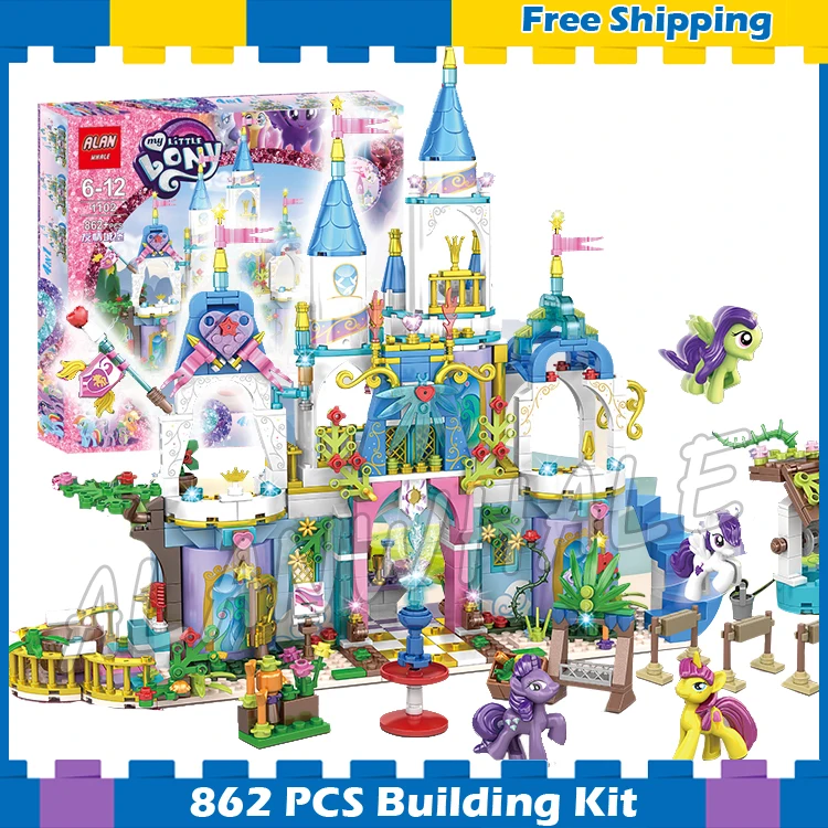 

862pcs Friendship Crystal Empire Princess Castle Twilight Rarity Luxury Model Building Blocks Toys Compatible with Lago