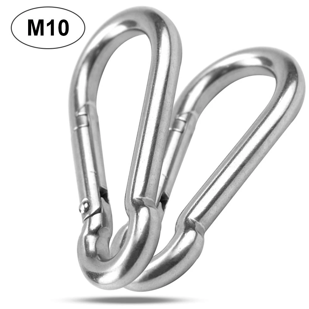 3 Types Carabiner Clip Optional 304 Stainless Spring Clasp Hook Keyring Buckle