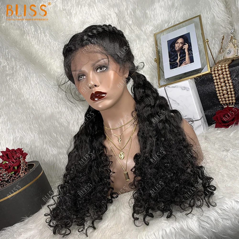 Синтетические волосы Bliss с плетением на сетке спереди вязаные косы кудрявые