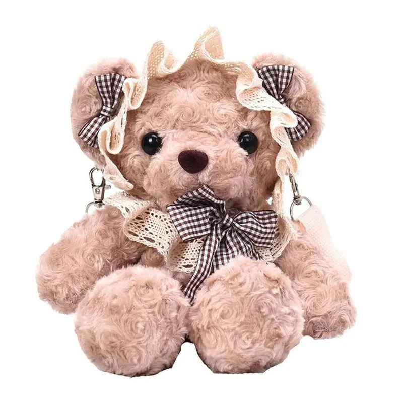 38 см kawaii bear shelliemei плюшевая сумка милый медведь кружева плюшевая кукла рюкзак портмоне подарок девушке
