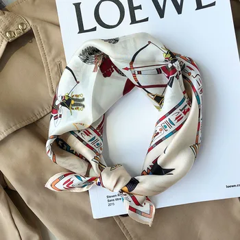 

New 2020 Brand Winter Scarf 100% Silk Scarves Small Female Pashmina Poncho Foulard Bandana Shawl Spring Square Hijab 53*53 Cm