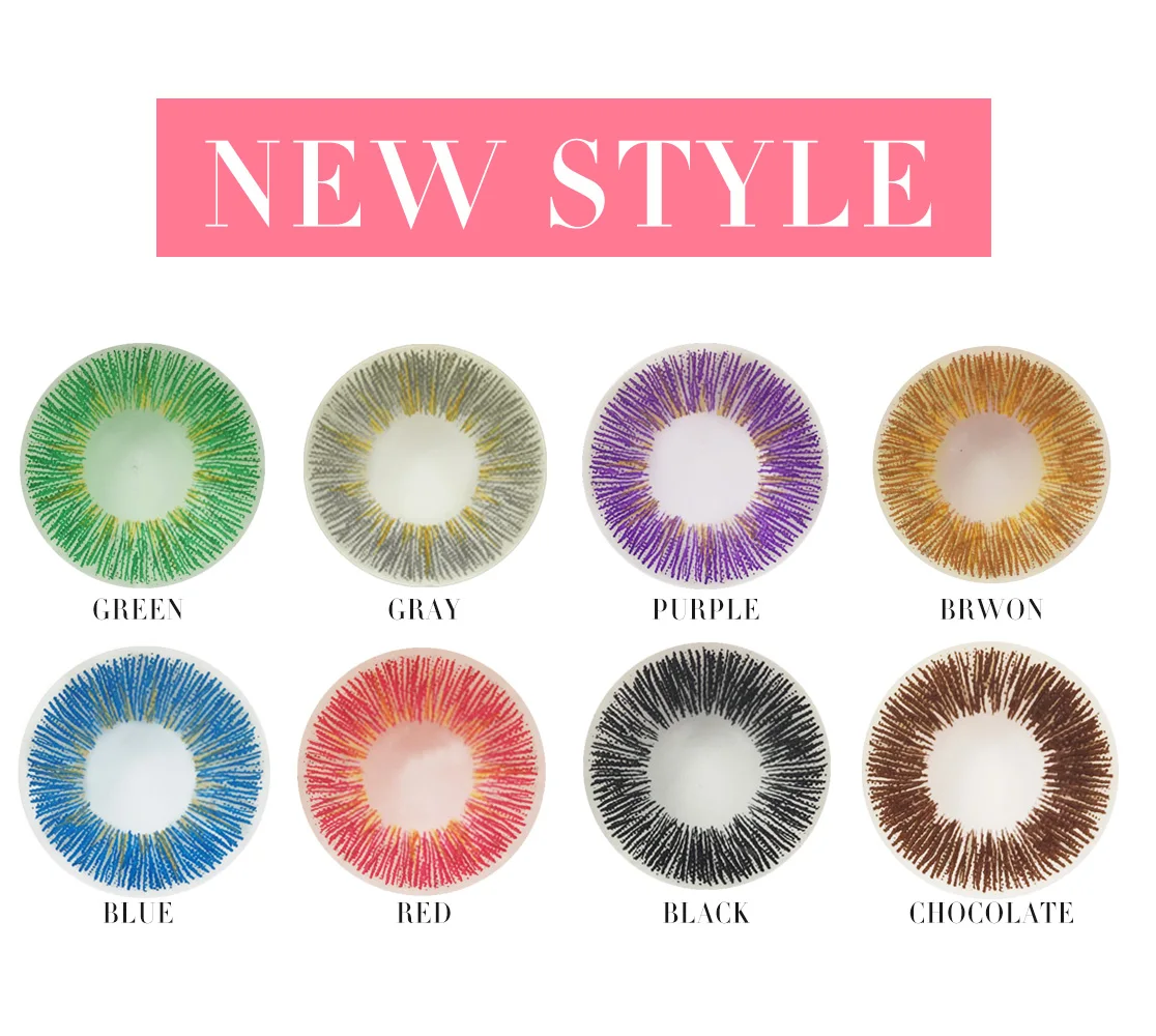 Beautiful Pupil Color Contact Lenses Monthly Throw Female Path 14mm Cute Multicolor Party Gift Cartoon Girl Decoration Cosplay