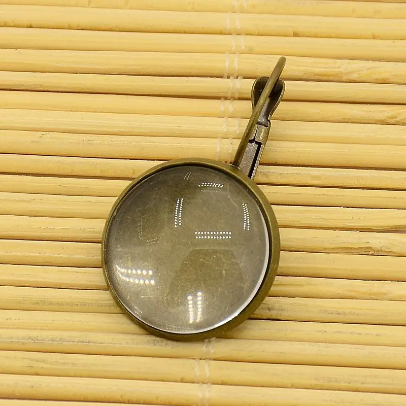 DIY ретро сплав украшения аксессуары серьги круг 18 мм стекло патч круглая старинная каменная основа поддержка