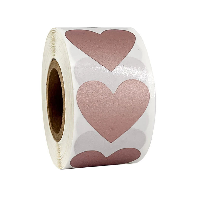

300Pcs Rose gold Scratch Off Labels Stickers Heart-shaped custom Scratch-Off Raffle Card Game Entertainment stationery Sticker