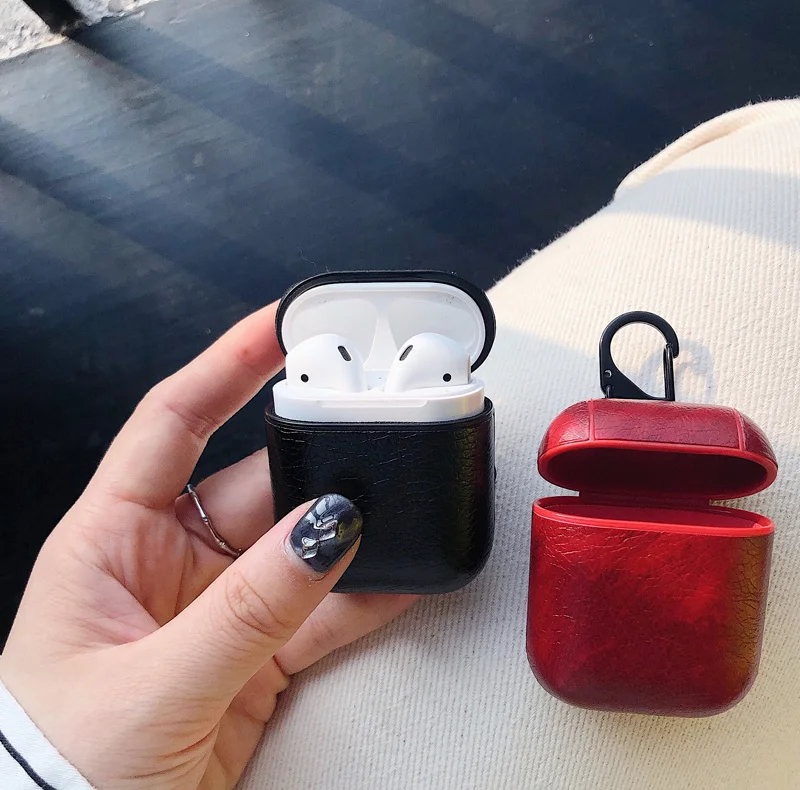 PU кожаный наушник чехол для Apple Air Pods bluetooth-наушники защитный кожаный чехол для AirPods кожаная коробка для хранения наушников