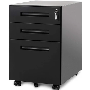 

3 Drawer Steel Metal Filing Cabinet with Embedded Handle and Lock