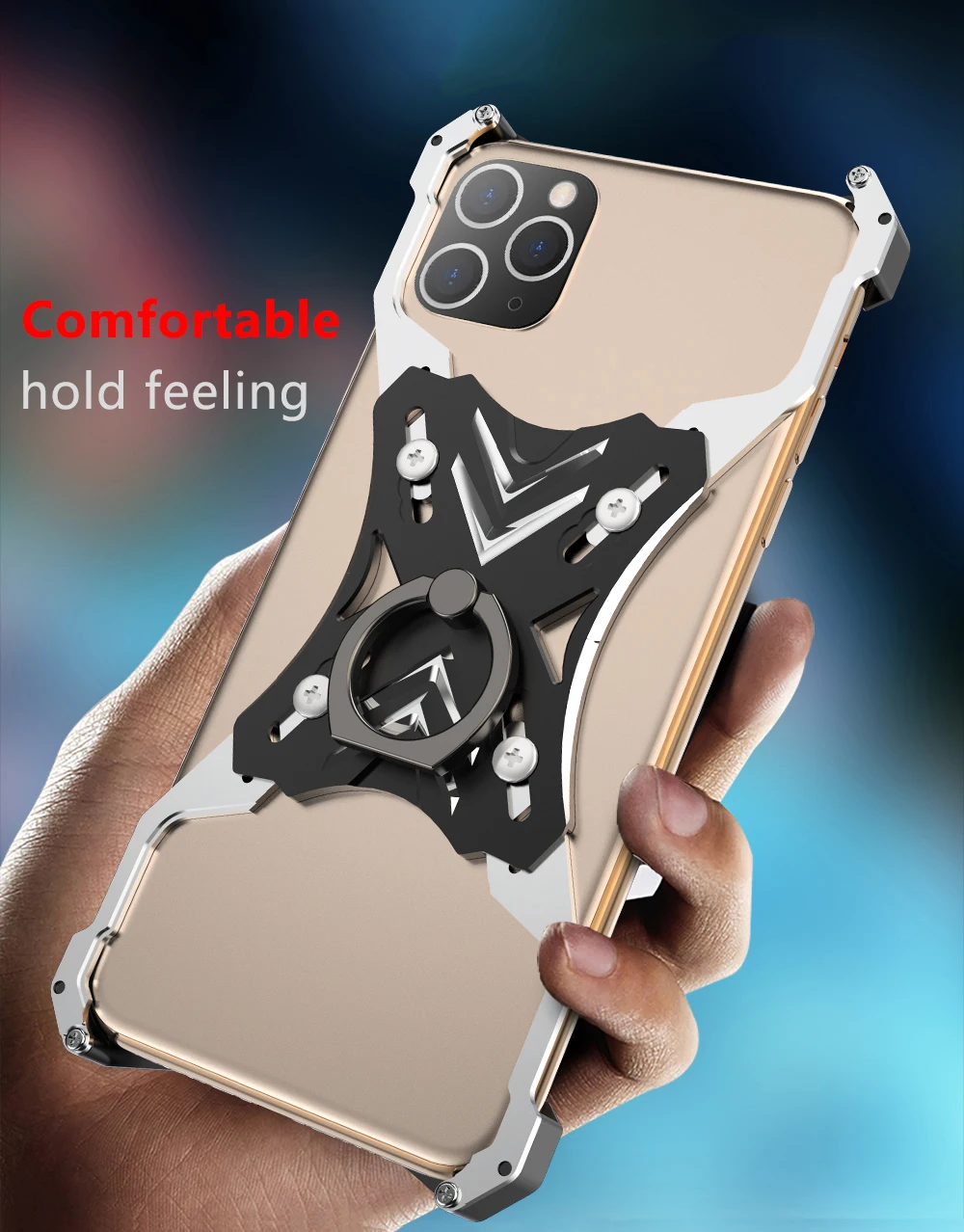 Для iPhone 11 Pro Max чехол Роскошный тонкий жесткий металлический алюминиевый сплав противоударный кольцо Броня держатель бампер чехол для iPhone 11