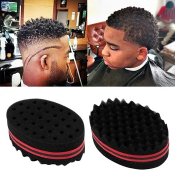 

2Pcs Magic Twist Hair Brush Sponge Wave Barber Hair Brush Sponge Tool Dreads Afro Locs Twist Curls Coil Braids Styling