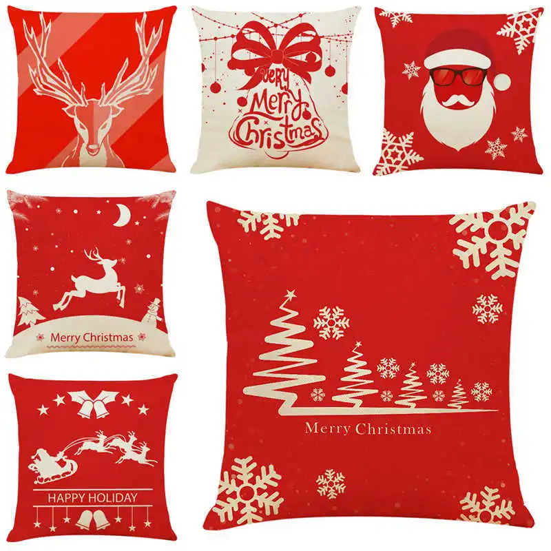 Замена волос Милу олень Санта Подушка Диван Рождество хлопок наволочка хорошо