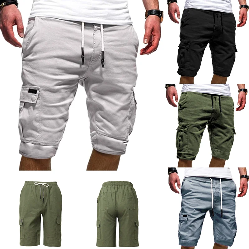 Fashion Mens Ary Cargo Shorts Mens Beach Shorts Loose Work Casual Short ...