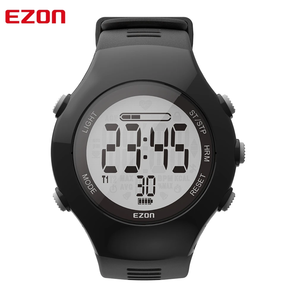 Ezon T043 Optische Sensor Hartslagmeter Stappenteller Calorie Teller  Stopwatch Timer Digitale Sport Horloge 50M Waterdicht|powerder| - AliExpress