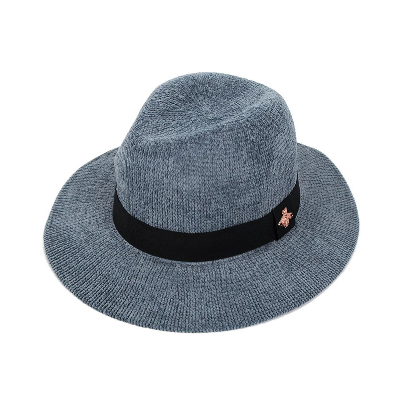 Новая Осенняя шляпа для женщин осень зима мягкая фетровая шляпа с широкими полями шляпа Женская пчела sombrero mujer Винтаж Войлок джазовые шляпы chapeu feminino