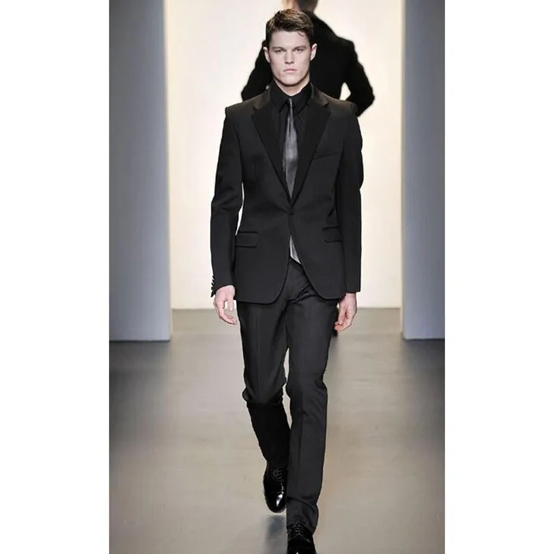 

Single button Mens Suits Fashion wool Men's Slim Fit business wedding Suit men Wedding suit ( jacket+Pants+tie)