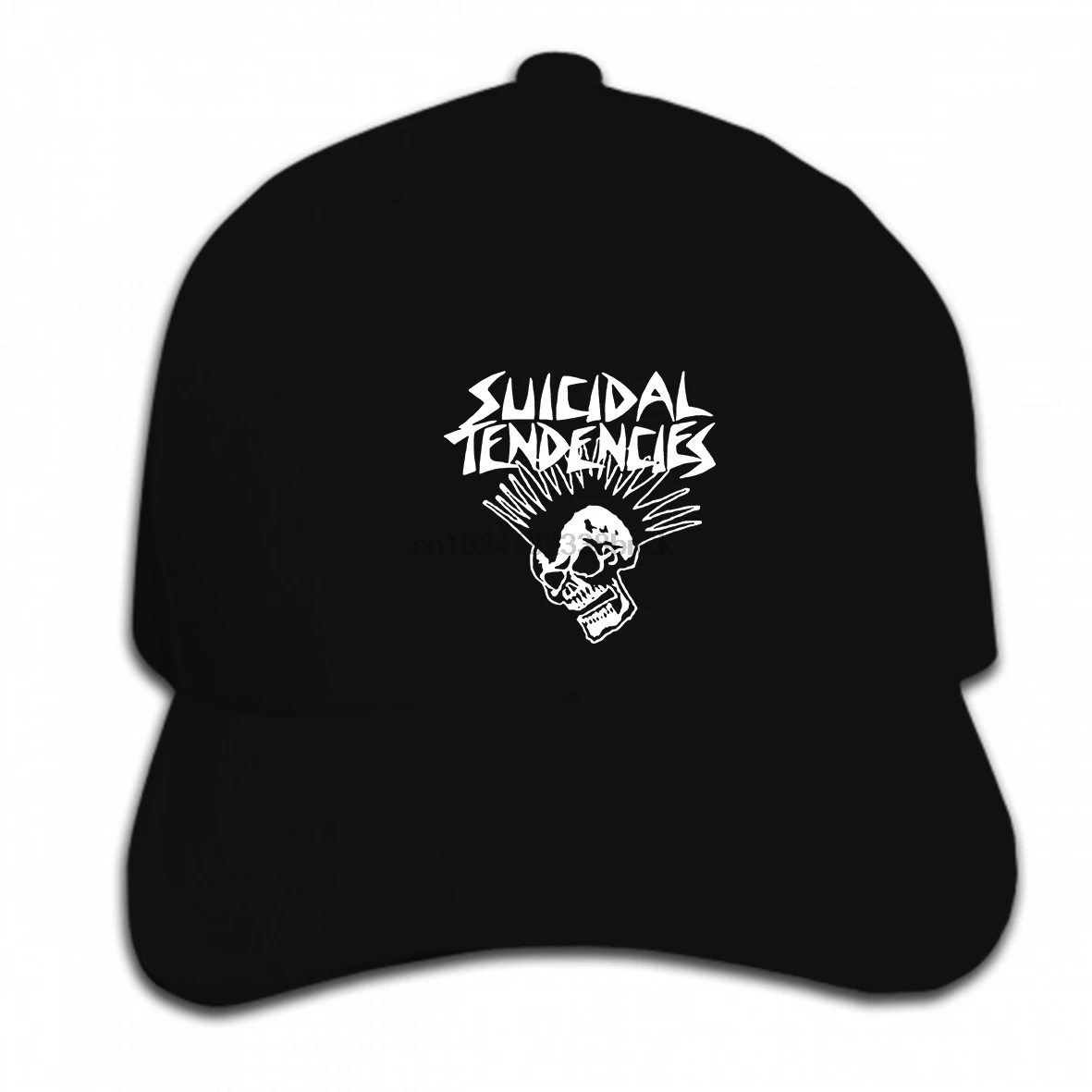 

Print Custom Baseball Cap Hip Hop SUICIDAL TENDENCIES Mohawk Skull Black or White Hat Peaked cap