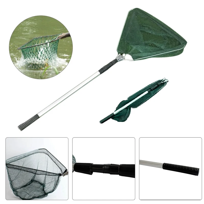 

Aluminum Alloy 170cm Retractable Fishing Net Telescoping Foldable Landing Net Pole Folding Landing Net For Fly Fishing