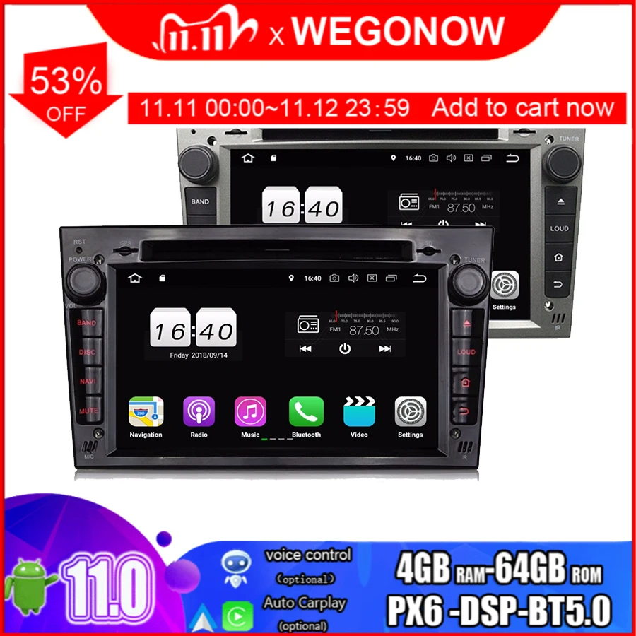 Автомобильный DVD-плеер PX6 DSP HD IPS Android 11 0 64G ROM GPS карта RDS радио Wi-Fi BT5.0 для Opel VECTRA ANTARA