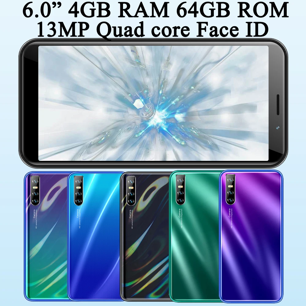 Face id A71 4GB RAM 64GB ROM 6.0inch Screen 13MP Android Global Smartphone unlocked Quad Core Cellphones celulares Mobile Phones | Мобильные