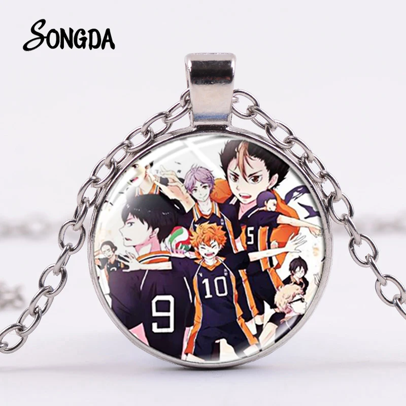 Аниме Манга Haikyuu! Ожерелье Hinata Shoyo Kageyama Tobio аниме фигурка стеклянный кулон
