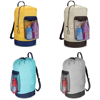 

Backpack Laundry Bag,Laundry Backpack with Shoulder Straps and Mesh Pocket Durable Nylon Laundry Washing Backpack with Drawstrin