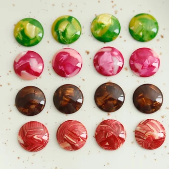 

Japanese Net Celebrity Inspired Vintage Acetate Half Pill Ear Stud Patch Japanese DIY Handmade Earrings Material 2pcs