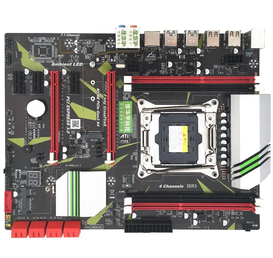 

X99 Computer Motherboard DDR3 4-channel Memory LGA2011-3-pin E5 CPU Support M. 2 Luxury Large Board V3