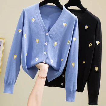 

COIGARSAM 4XL Plus Size Knitting blouse women New blusas womens tops and blouses Blue Black A349