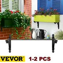 VEVOR-Soporte de caja de macetero para ventana, soporte de caja de flores, soportes colgantes de hierro para exteriores, colgador de riel de montaje Universal pesado, 1-2 piezas