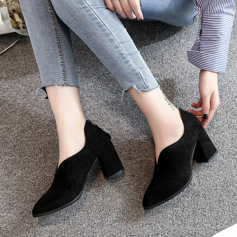 

2020 Spring women's single shoes new arrival fashion solid color concise pumps elegant and versatile high heels zapatos U28-53