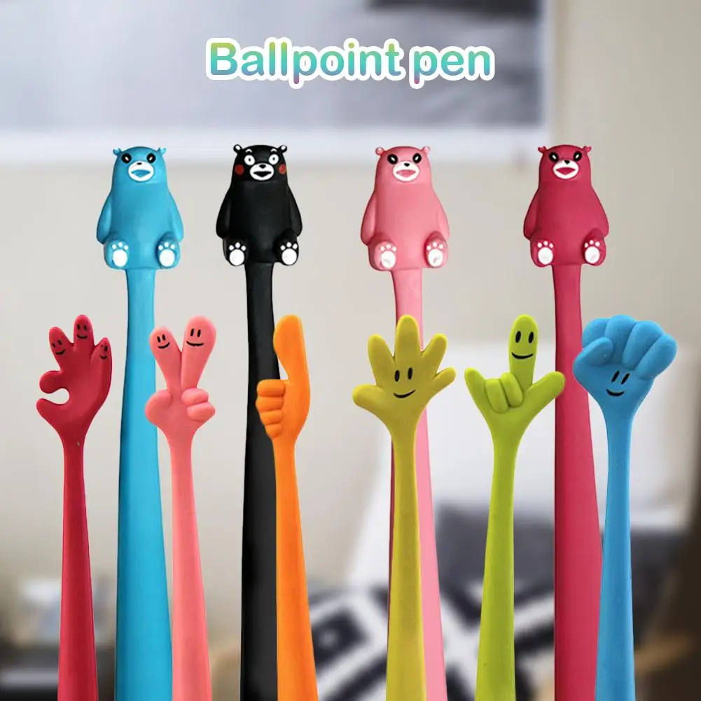 

10 Pcs Japan&Korea Creative Ballpoint Pen Kawaii Silicon Finger Pen Cute Colorful Gestures Pen School Office Stationery Supplies