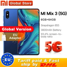 Глобальная версия Xiaomi mi x 3 5G Net 6GB 64 GB/6 GB 128GB rom Смартфон Snapdragon 855 6,39 ''3800 mAh MP фронтальная камера 5G